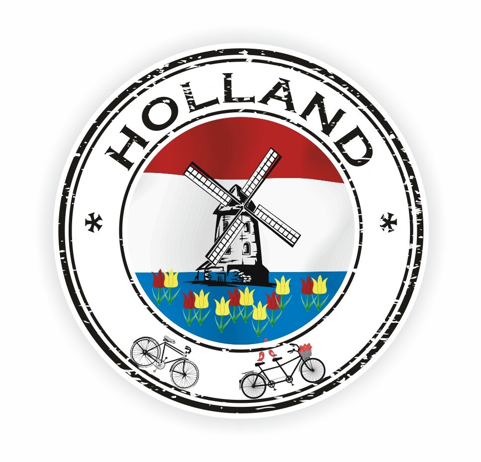 Holland KNVB Flag Domed CHROME Emblem Proud Flag Car Sticker 