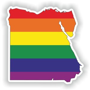 Egipto Gay arco iris mapa etiqueta engomada para el libro portátil nevera guitarra casco de la motocicleta ToolBox puerta PC barco