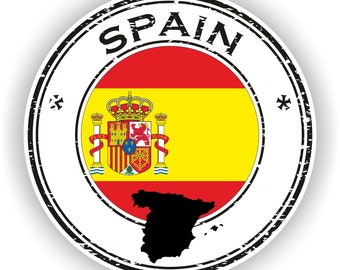 Spain Seal Sticker Round Flag for Laptop Book Fridge Guitar Motorcycle Helmet ToolBox Door PC Boat