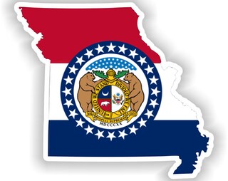 Adesivo Stati Uniti 'Missouri Jefferson City' In 7 Misure, Pellicola Orafol Antigraffio E UV, Per Auto O Parete, Bandiera USA