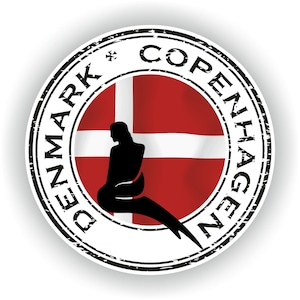 Dinamarca copenhaga selo adesivo bandeira redonda para portátil livro geladeira guitarra capacete da motocicleta caixa de ferramentas porta pc barco