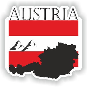 Oostenrijk Sticker Vlag MF voor Laptop Boek Koelkast Gitaar Motorhelm ToolBox Deur PC Boot