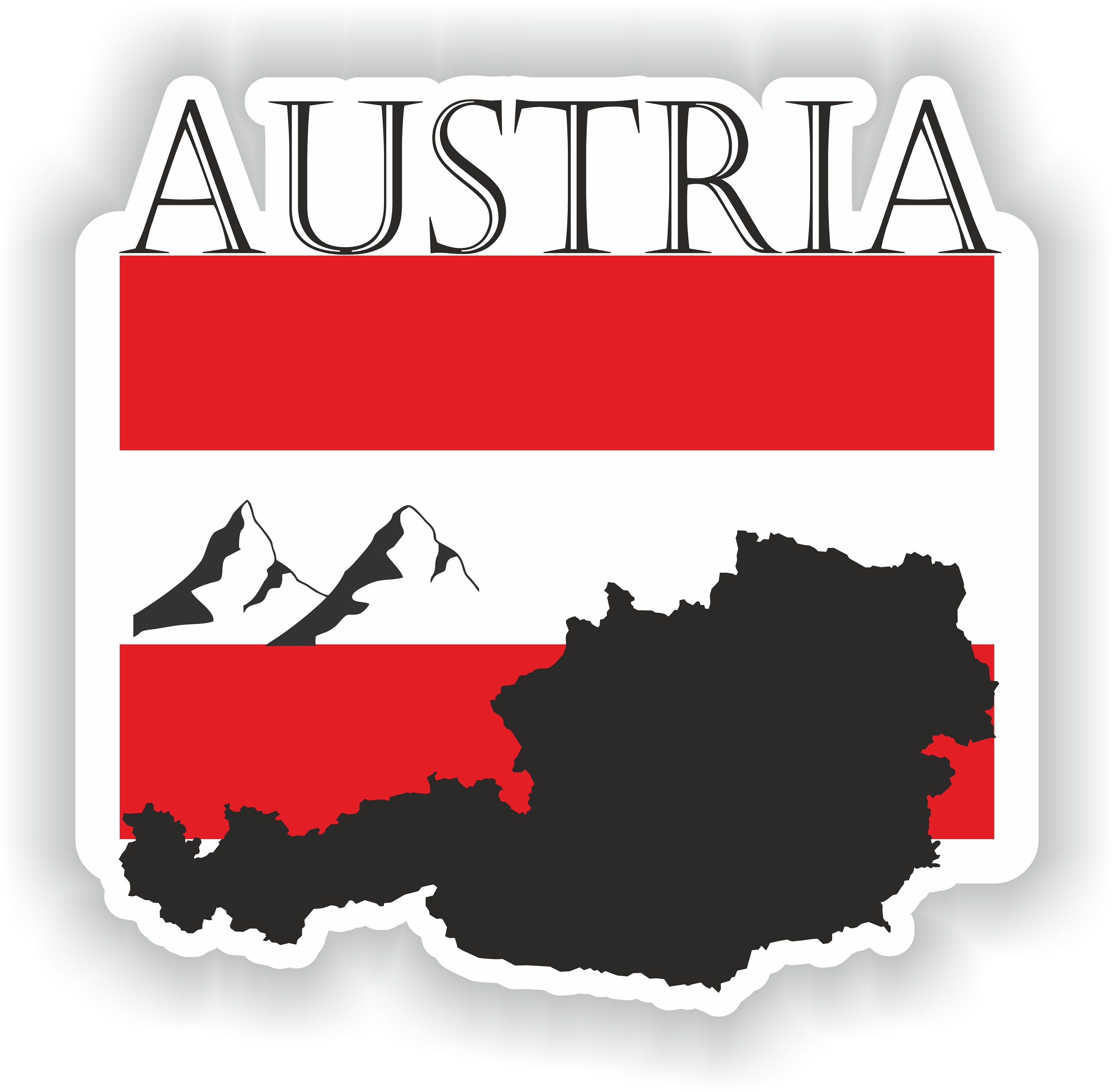 Austria Sticker Flag MF for Laptop Book Fridge Guitar Motorcycle