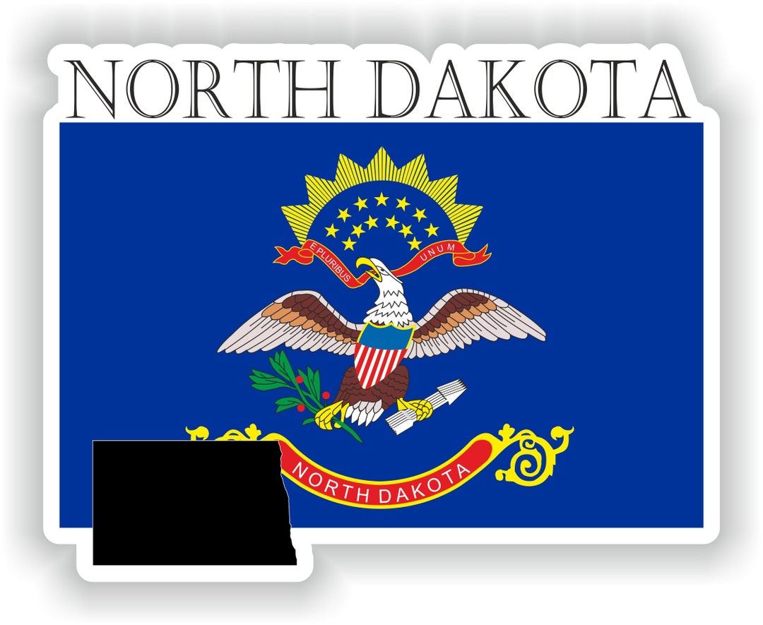 North Dakota Sticker Flag MF for Laptop Book Fridge Guitar Motorcycle ...