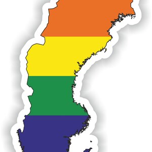 Suecia Gay arco iris mapa etiqueta engomada para el libro portátil nevera motocicleta casco ToolBox puerta PC barco
