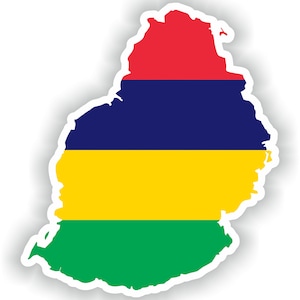 Mauricio mapa Sticker Bandera para laptop Libro Nevera Guitarra Chaqueta casco HerramientaCaja Puerta PC Barco