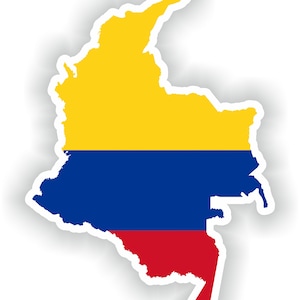 Colombie carte drapeau Silhouette autocollant pour ordinateur portable livre réfrigérateur guitare moto casque boîte à outils porte PC bateau