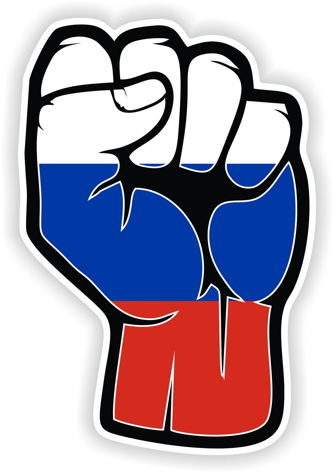 Russia Sticker Fist Hand for Laptop Book Fridge Guitar Motorcycle ...