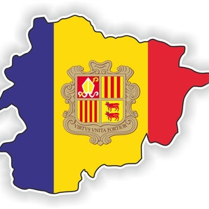 Andorre Andora Carte Drapeau Silhouette Sticker for Laptop Book Fridge Guitar Motorcycle Helmet ToolBox Door PC Boat