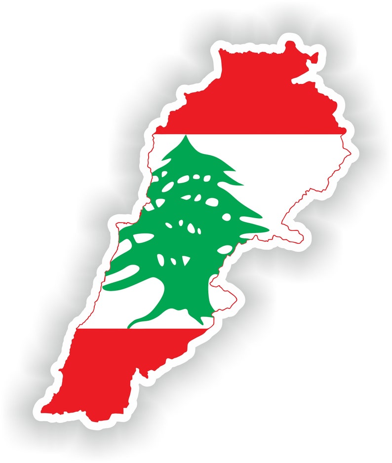 Lebanon Map Flag Silhouette Sticker for Laptop Book Fridge Etsy