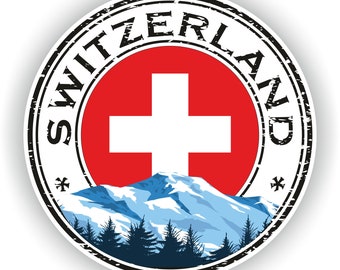 Switzerland Seal Sticker Round Flag for Laptop Book Fridge Guitar Motorcycle Helmet ToolBox Door PC Boat