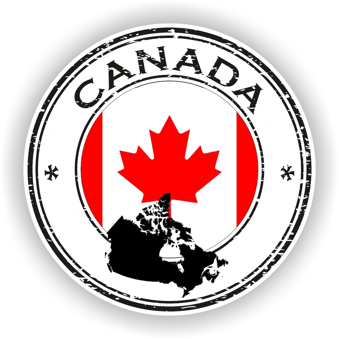Canada Seal Sticker Round Flag for Laptop Book Fridge Guitar Motorcycle Helmet Toolbox Door PC