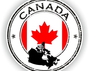 Canada Seal Sticker Ronde Vlag voor Laptop Boek Koelkast Gitaar Motorhelm ToolBox Deur PC Boot