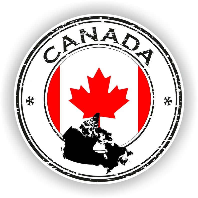 Canada Seal Sticker Ronde Vlag voor Laptop Boek Koelkast Gitaar Motorhelm ToolBox Deur PC Boot afbeelding 1