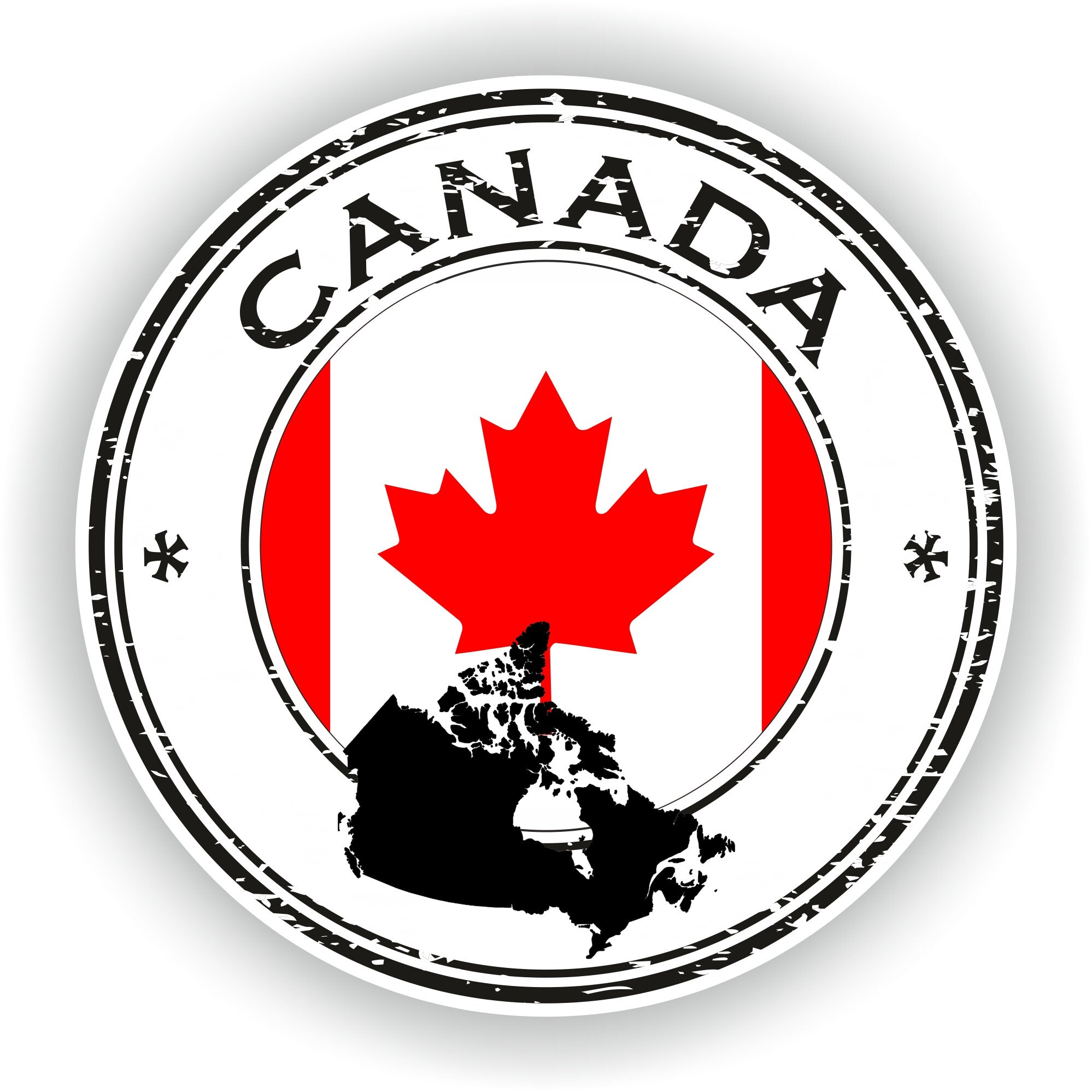 Canada Seal Sticker Round Flag for Laptop Book Fridge Guitar Motorcycle Helmet ToolBox Door PC Boat