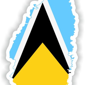 Pegatina de mapa de Santa Lucía, bandera para portátil, libro, nevera, guitarra, motocicleta, casco, caja de herramientas, puerta, PC, barco