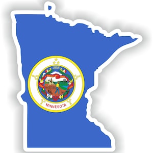 Minnesota Karte Aufkleber Flagge für Laptop Buch Kühlschrank Gitarre Motorrad Helm ToolBox Tür PC Boot