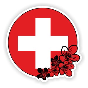 Switzerland Sticker Round Flag for Laptop Book Fridge Guitar Motorcycle Helmet ToolBox Door PC Boat