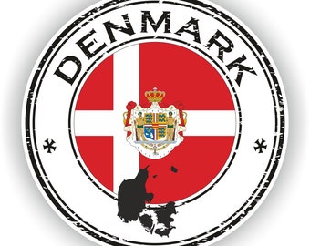 Denemarken Seal Sticker Ronde Vlag voor Laptop Boek Koelkast Gitaar Motorhelm ToolBox Deur PC Boot