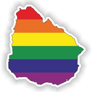 Uruguay Gay Arco Iris Mapa Etiqueta engomada para el libro portátil Nevera Motocicleta Casco ToolBox Puerta PC Barco