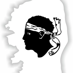 Corse Corse carte Autocollant Drapeau pour Ordinateur Portable Livre Réfrigérateur Guitare Moto Casque Boîte à Outils Porte PC Bateau