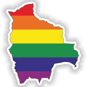 Bolivia Gay arco iris mapa etiqueta engomada para el libro portátil nevera motocicleta casco ToolBox puerta PC Barco