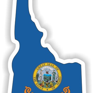 Idaho Mapa Bandera Silueta Pegatina para Laptop Libro Nevera Guitarra Chaqueta Casco Herramienta Puerta PC Barco