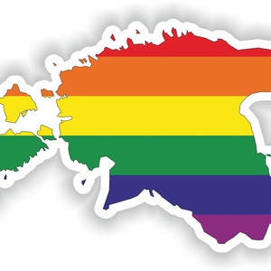 Estonia Gay Arco Iris Mapa Etiqueta engomada para el libro del ordenador portátil nevera motocicleta casco ToolBox puerta PC barco