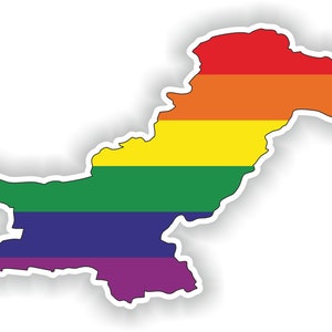Pakistán Gay Arco Iris Mapa Etiqueta engomada para el libro portátil nevera guitarra casco de la herramienta ToolBox puerta PC barco