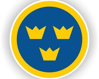 Sweden Roundel Military Sticker for Laptop Book Fridge Guitar Motorcycle Helmet ToolBox Door PC Boat