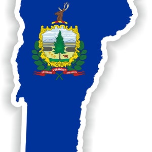Vermont mapa Sticker Flag para el libro portátil nevera motocicleta casco ToolBox puerta PC Barco