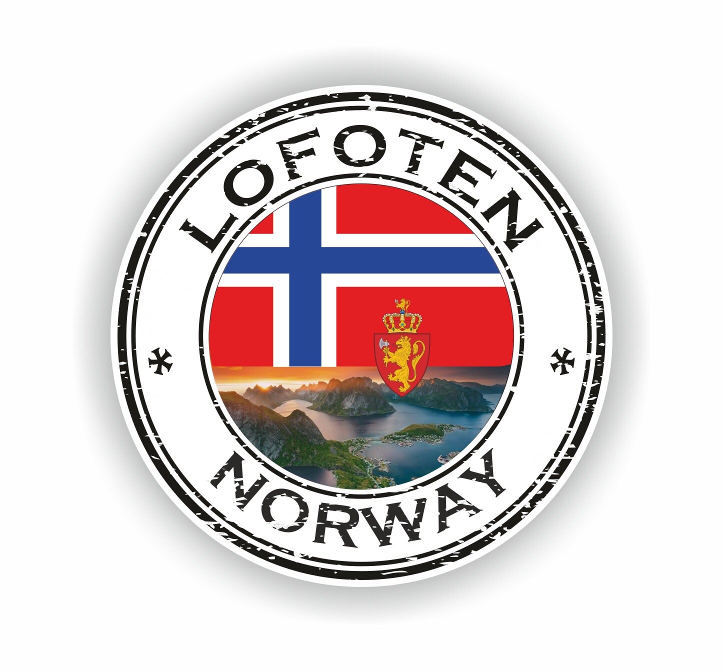 thumbnail image 2 of Norway Norwegian Flag Bumper Sticker – Vinyl Car Window Decal, Sticker Tiger BS-50053 2 of 3