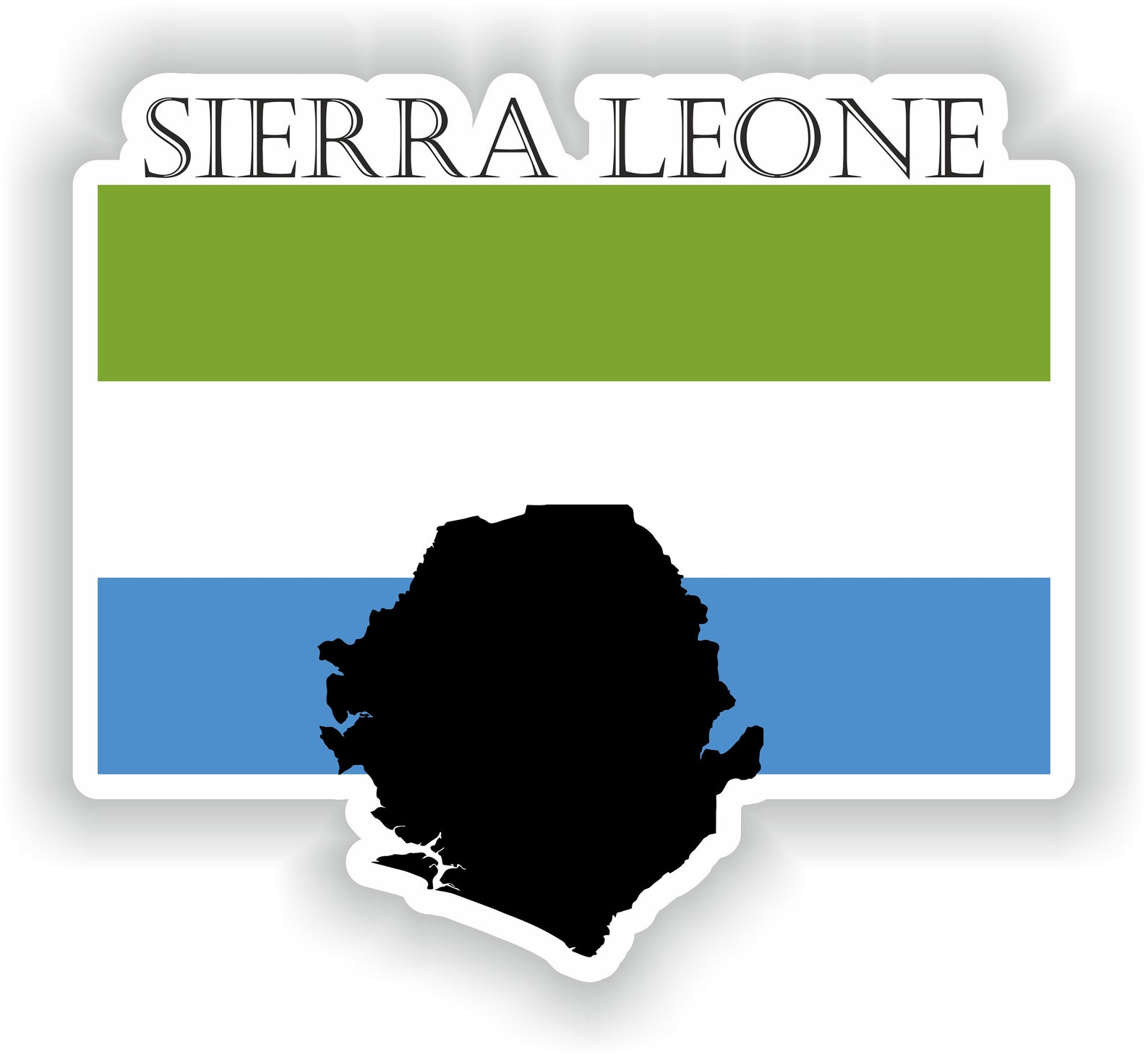 Sierra Leone Sticker Flag MF for Laptop Book Fridge Guitar - Etsy