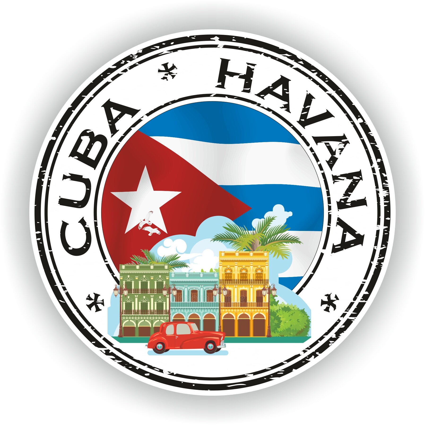 Kuba Havanna Siegel Aufkleber Runde Flagge für Laptop Buch | Etsy