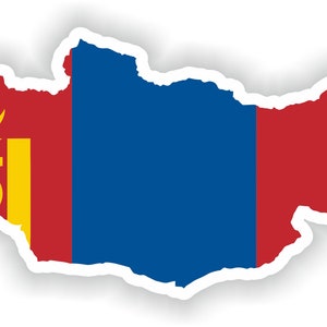 Mongolia Mapa Bandera Silueta Pegatina para Laptop Libro Nevera Guitarra Chaqueta Casco Herramienta Puerta PC Barco