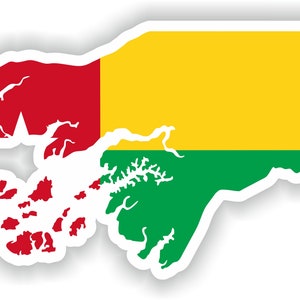 Guinea Bissau mapa etiqueta engomada bandera para el libro portátil nevera guitarra casco de la motocicleta ToolBox puerta PC barco