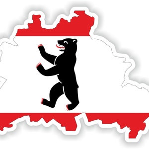 Berlín Alemania mapa Pegatina Bandera para el libro portátil Nevera Guitarra Casco de motocicleta Caja de herramientas Puerta PC Barco