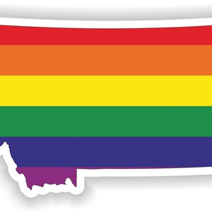 Montana Gay Arco Iris Mapa Etiqueta engomada para el libro portátil Nevera Motocicleta Casco ToolBox Puerta PC Barco