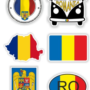 Romania Set di adesivi per laptop libro acqua bottiglia frigorifero chitarra casco moto porta porta porta PC barca