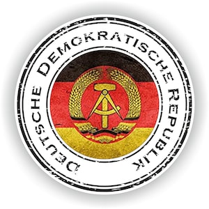 Deutsche Demokratische Republik DDR Seal Sticker Round Flag for Laptop Book Fridge Guitar Motorcycle Helmet ToolBox Door PC Boat