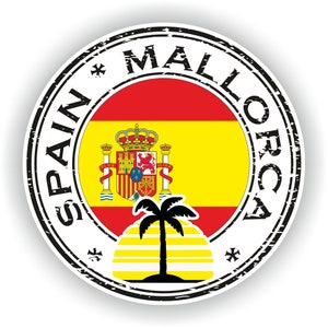 Spain Mallorca Seal Sticker Round Flag for Laptop Book Fridge Guitar Motorcycle Helmet ToolBox Door PC Boat