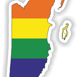 Belice Gay arco iris mapa etiqueta engomada para el libro portátil nevera motocicleta casco ToolBox puerta PC barco