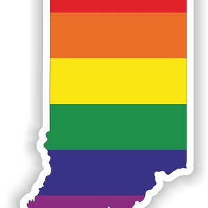 Indiana Gay Rainbow Map Flag Sticker for Laptop Book Fridge Guitar Motorcycle Helmet ToolBox Door PC Boat