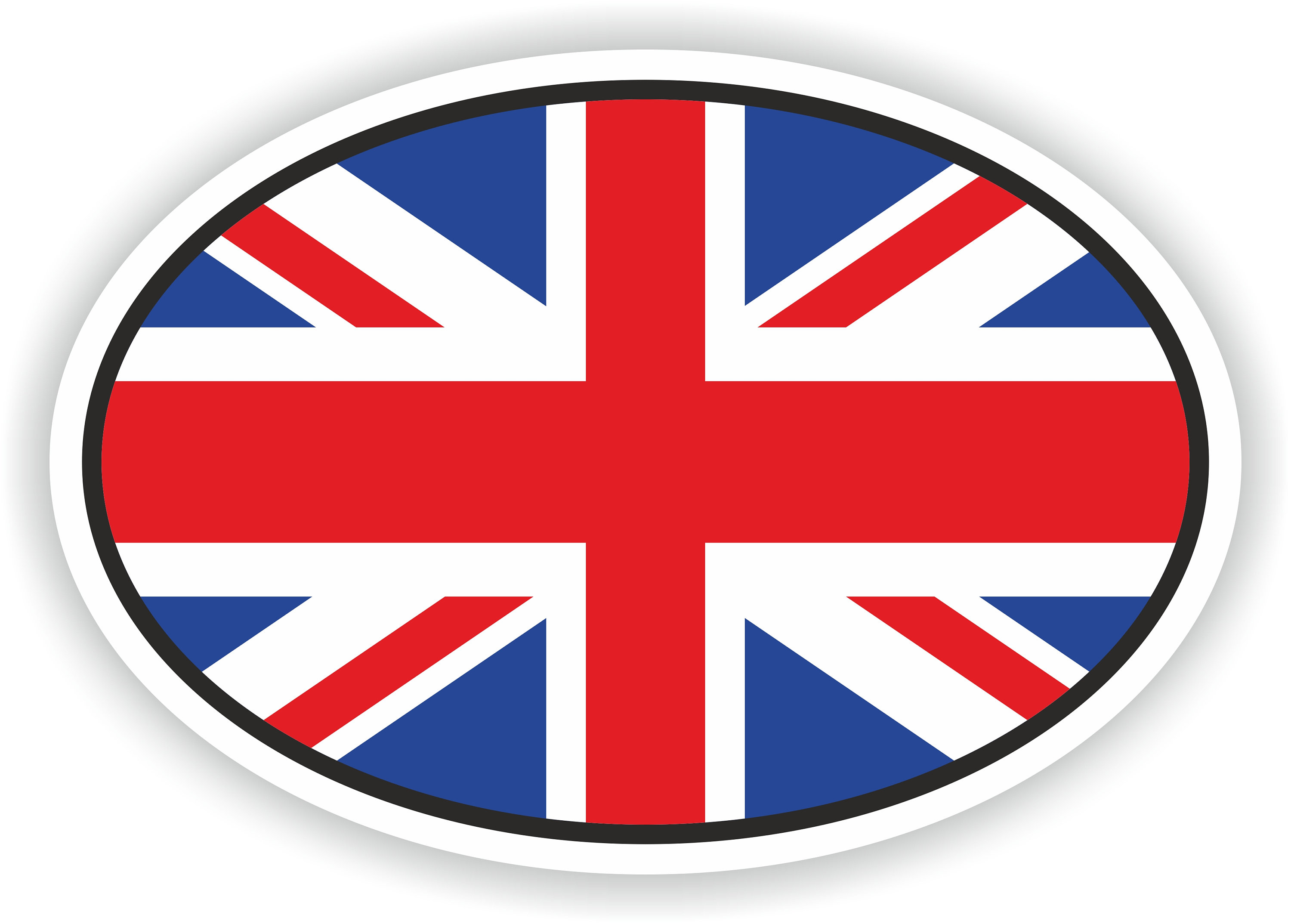 Great Britain United Kingdom Oval Sticker With Flag for Bumper Laptop ...