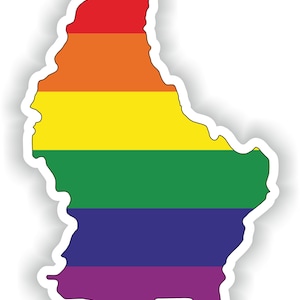 Luxemburgo Gay Arco Iris Mapa Etiqueta engomada para el libro del ordenador portátil nevera motocicleta casco ToolBox puerta PC Barco
