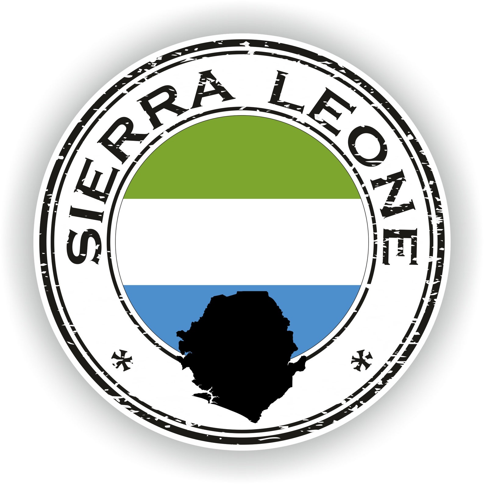 Sierra Leone Seal Sticker Round Flag for Laptop Book Fridge - Etsy