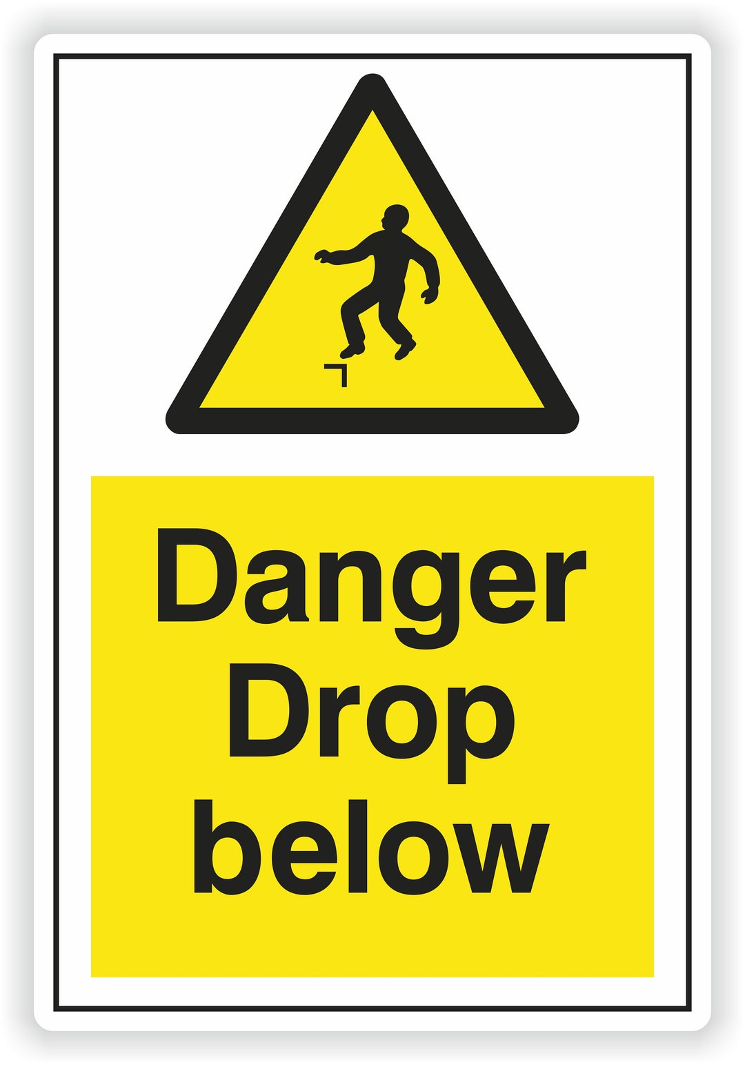 Warning Drop Danger Drop Below Safety Warning Sticker for Bumper Car Laptop Book ...