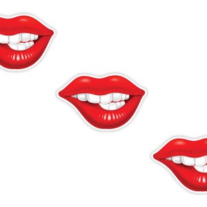 Girl Lips 3x Stickers Vintage Sexy 2.5x4cm  (1 x 1.6inches) for Laptop Tablet Helmet Motorcycle Bumper