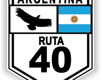 Ruta 40 Argentina Sign Adesivo impermeabile di alta qualità per auto Thermos Laptop Libro Frigo Chitarra Moto Casco Cassetta degli attrezzi Porta PC Barca