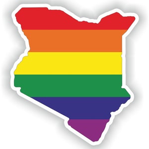 Kenia Gay arco iris mapa etiqueta engomada para el libro portátil nevera motocicleta casco ToolBox puerta PC barco